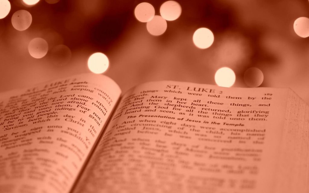 Bible open to the Gospel of Luke