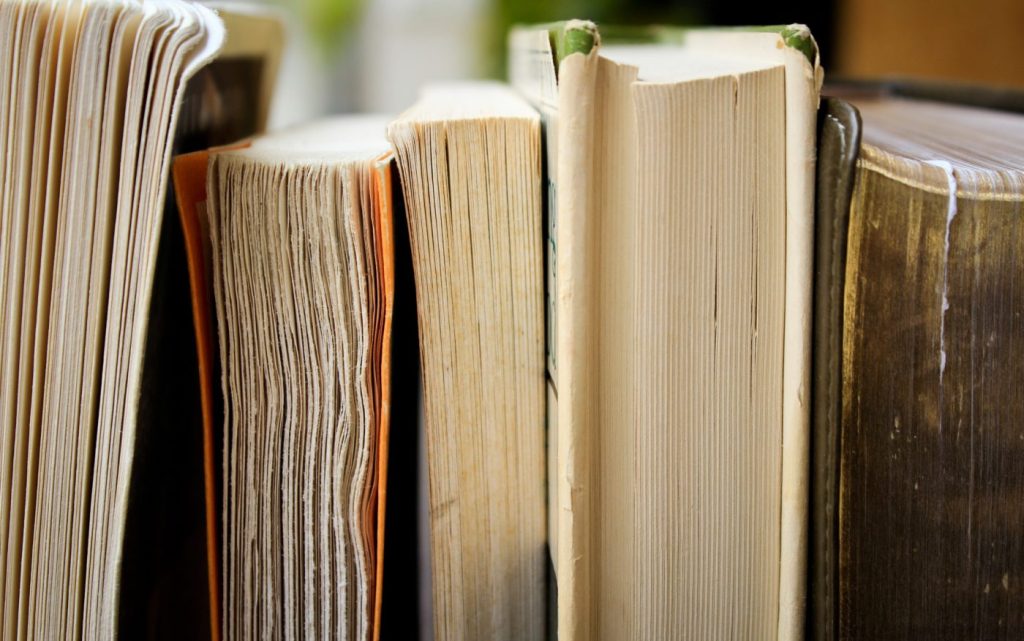 Photo of well-used books on a shelf